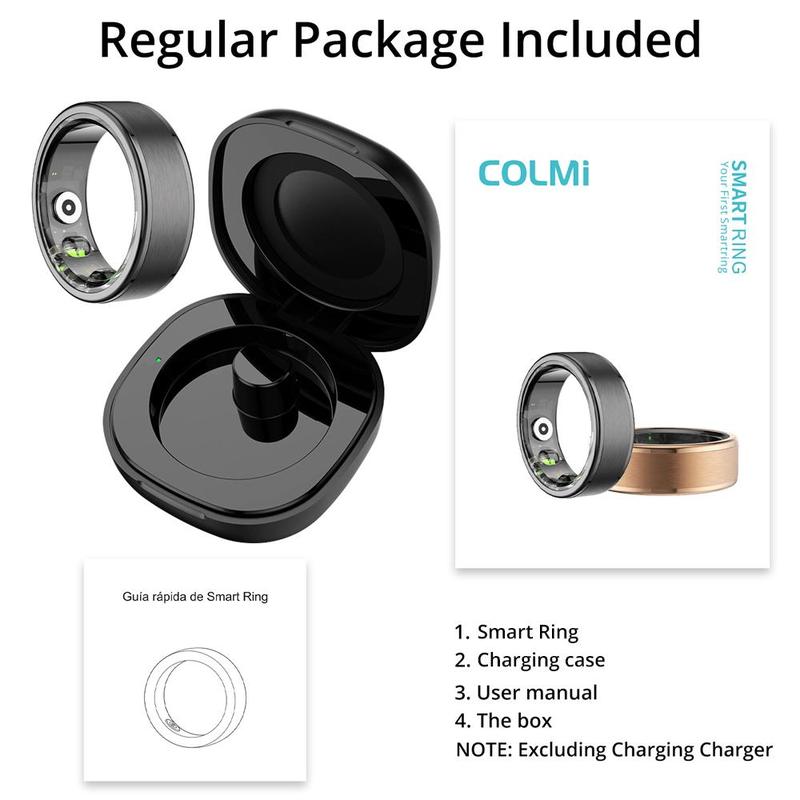 ColMi R03 Smart Ring, 1 Count IP68 Waterproof Smart Ring with Charging Compartment, Stainless Steel Ring for Couple, Fitness Trackers for Women & Men