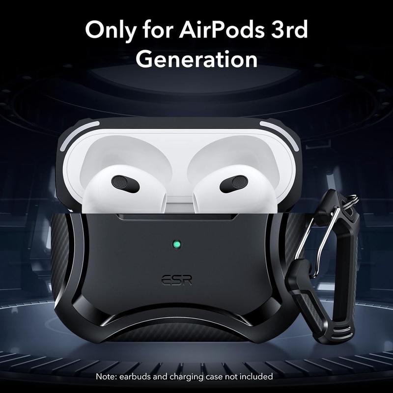 for AirPods 3rd Generation Case, Compatible with AirPods 3rd Gen (2021), Compatible with MagSafe, Powerful Protection, Magnetic Lid, Cyber Series, Black