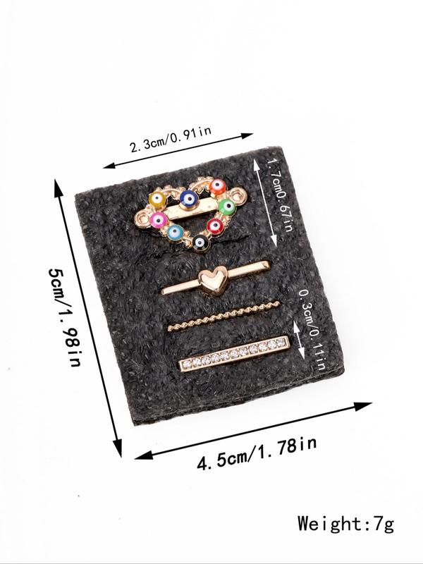 Fashionable Rhinestone Decor Watch Band Decorations, Cute Eye Pattern Heart Design Watch Band Charm, Compatible with Apple Galaxy Huawei Watch Band, Watch Accessories for Women & Girls